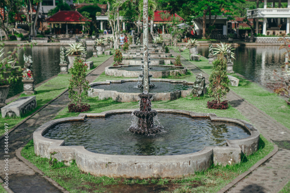 Photograph of an old Bali fountain of stone