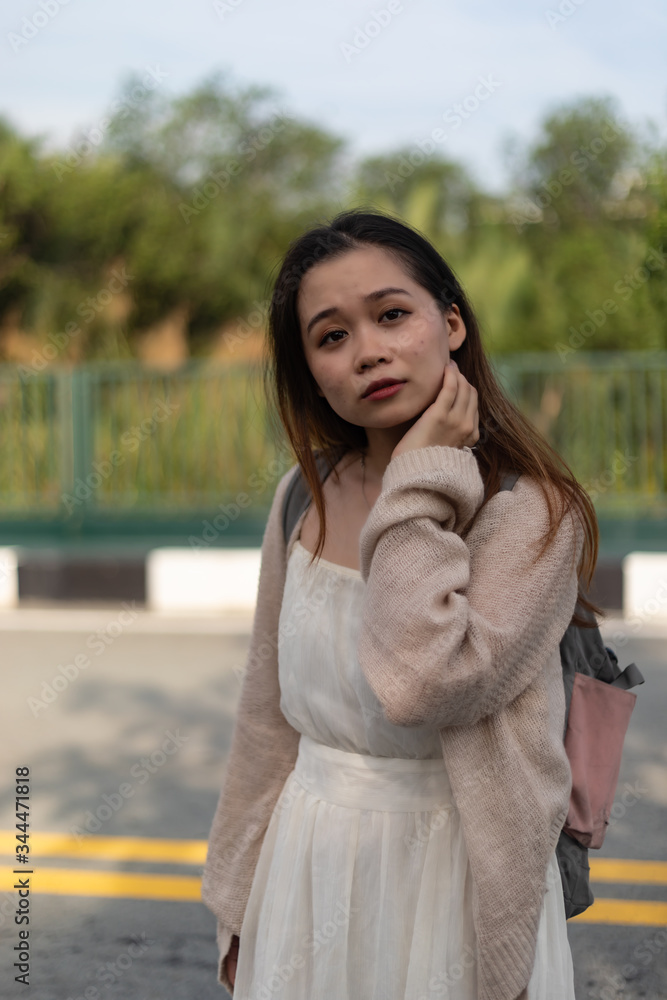 A Vietnamese woman with black hair in Vietnam
A Vietnamese woman with black hair in Vietnam