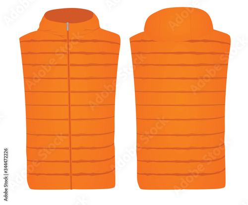 Orange vest with cap. vector illustration