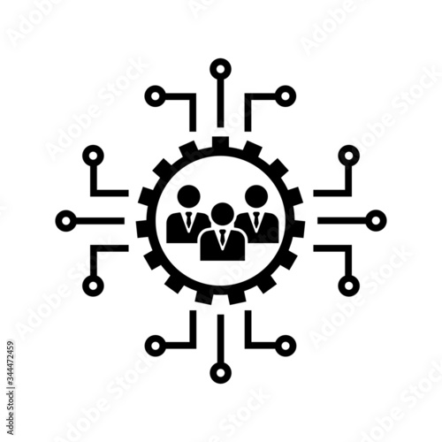 Teamwork vector Icon. people work illustration sign. communication symbol. cooperation logo.