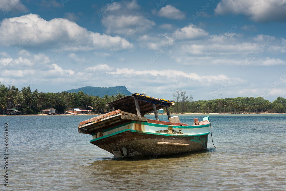 Wooden boats on  sea, Vietnam