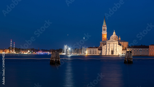 Grand Canal and San Giorgio Maggiore Church at night, Venice
