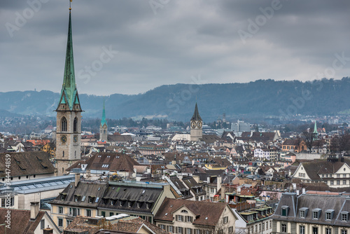 Panoramic view of Zurich from the University