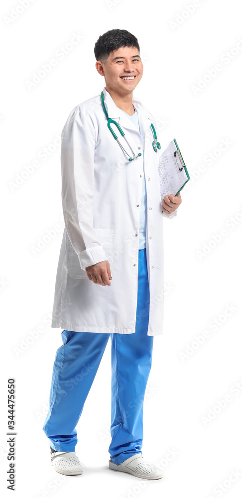 Male Asian doctor on white background Male Asian doctor on white background