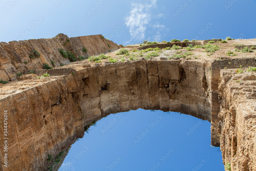 ruins aqueduct of Aspendos , Antalya, Turkey.