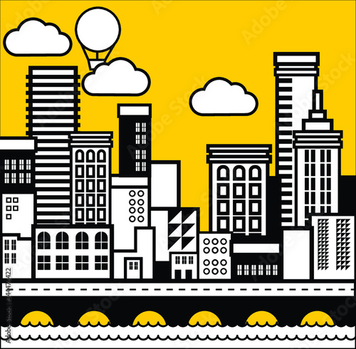 Vector city map with building.