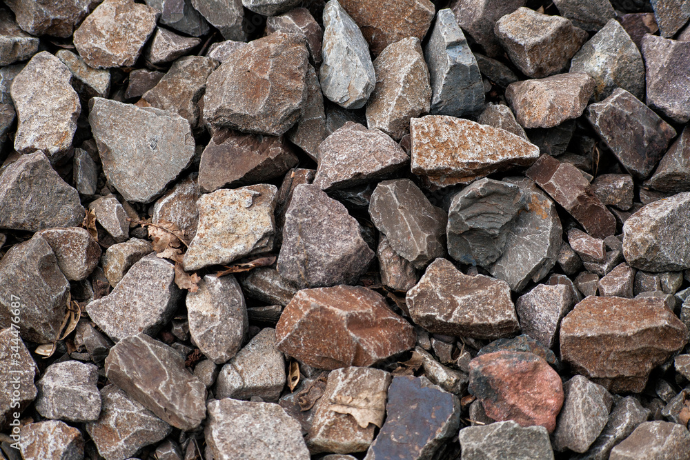 beautiful background of large rubble. crushed stone by the railway