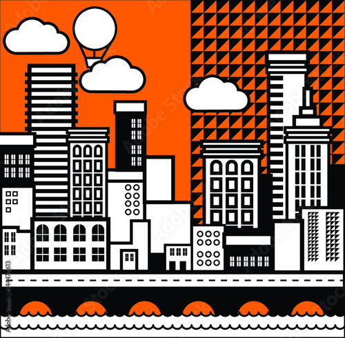 Vector city map with building.
