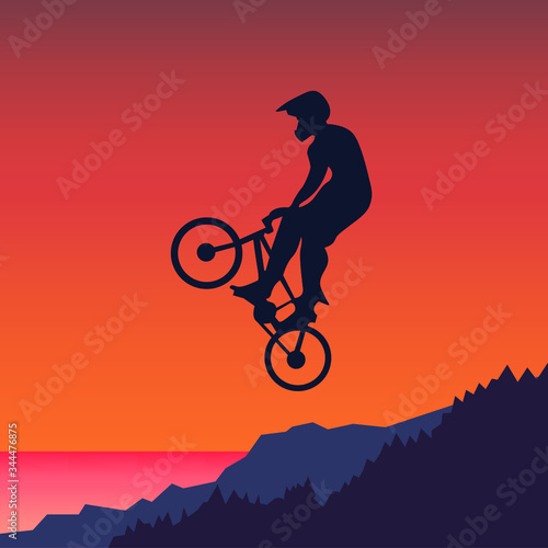 mountain biker silhouette