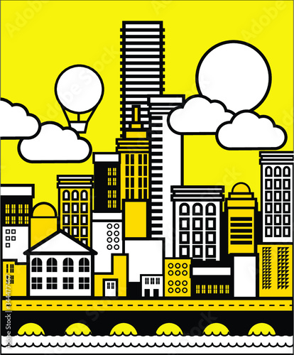 Vector city map with building.