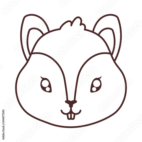 head of cute cat , line style icon, feline domestic