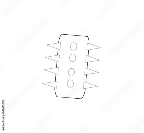 Gothic style spiked leather bracelet. illustration for web and mobile design.