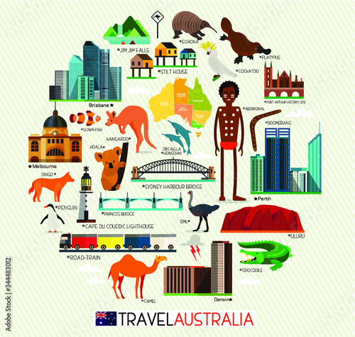 Vector Set of Various  Australia Icons