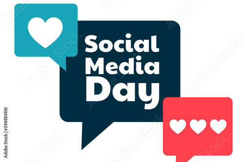 World Social Media Day. June 30. Holiday concept. Template for background, banner, card, poster with text inscription. Vector EPS10 illustration. photo