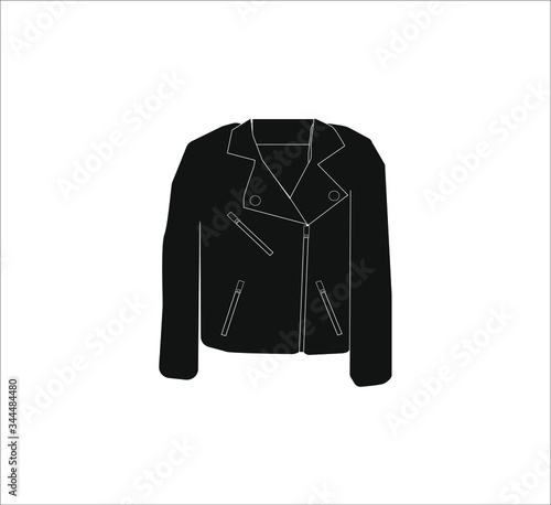 leather rocker jacket. illustration for web and mobile design.