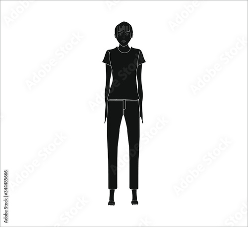 woman with feminist lock. illustration for web and mobile design.