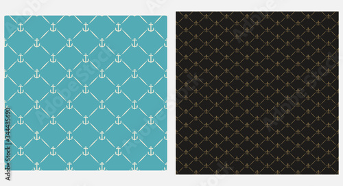 Seamless patterns in retro style. Wallpaper background, texture. Vector graphics.