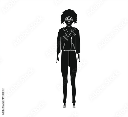 woman with greaser look. illustration for web and mobile design.