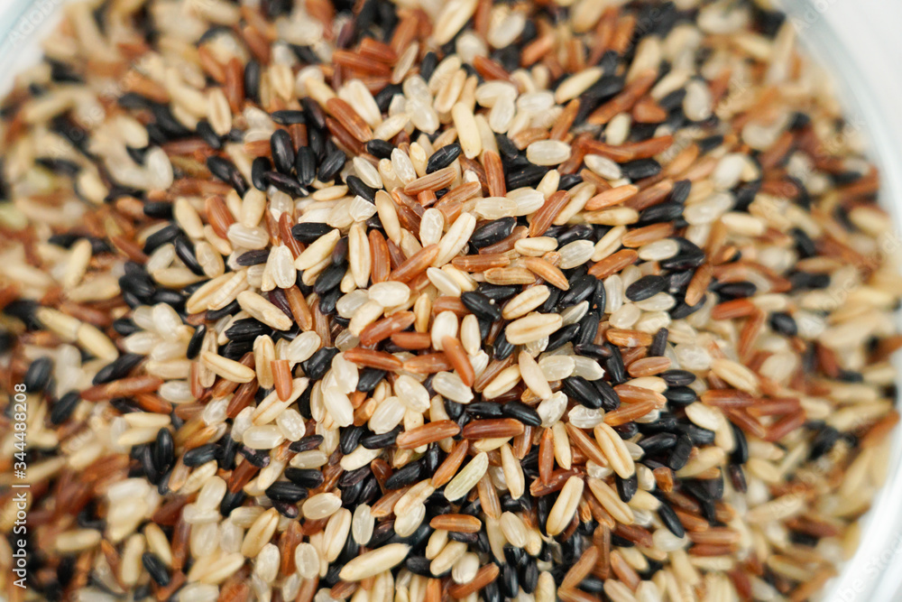Healthy whole grain rice. Healthy and nutritious grain brown rice Healthy whole grain rice. Healthy and nutritious grain brown rice