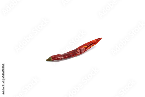 Dried red chili isolated on white background