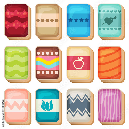 Mahjong Cards Line set-1 in different color.