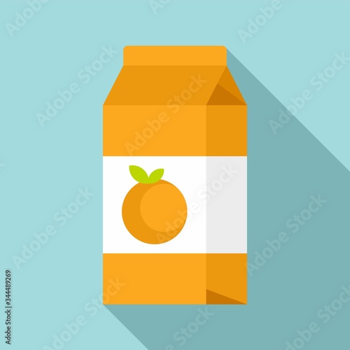 Orange juice pack icon. Flat illustration of orange juice pack vector icon for web design