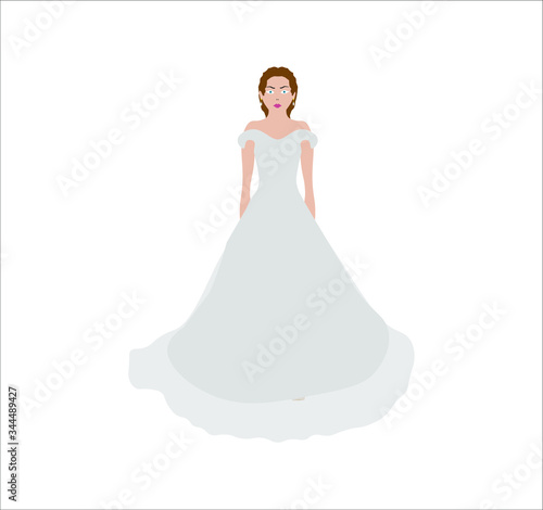 pretty woman in wedding dress.Illustration for web and mobile design.