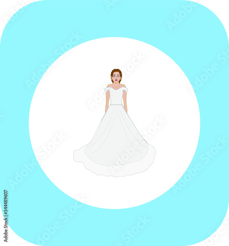 pretty woman in wedding dress.Illustration for web and mobile design.