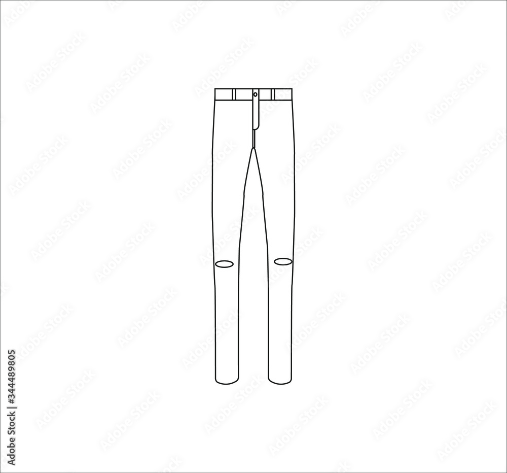 Ripped skinny jeans.Illustration for web and mobile design. Ripped skinny jeans.Illustration for web and mobile design.