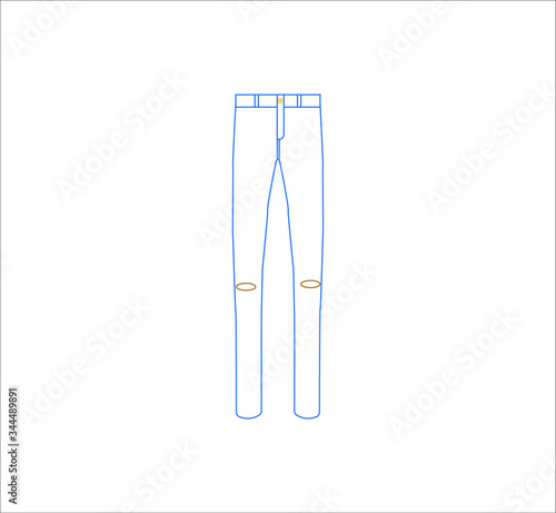 Ripped skinny jeans.Illustration for web and mobile design.