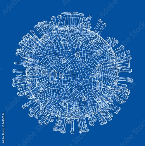 Vector wire-frame model of a virus