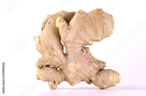 Organic ginger root isolated on white background