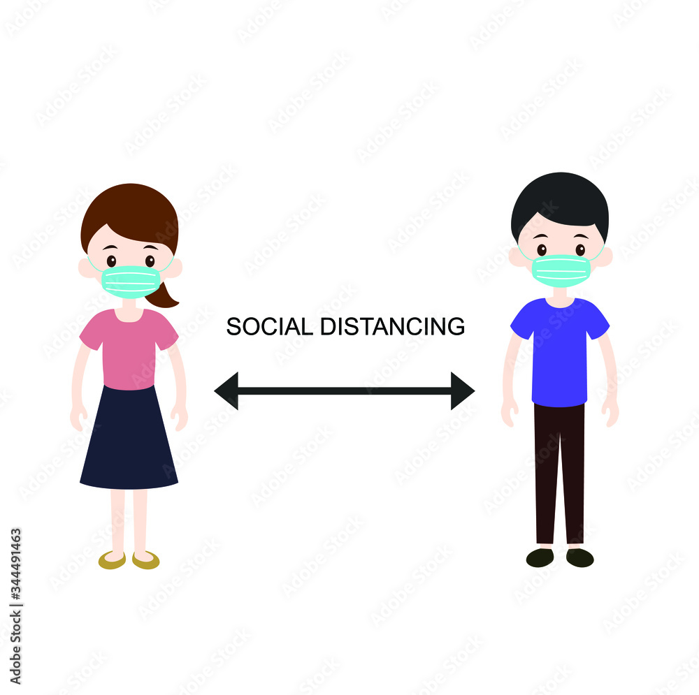 Social Distancing Concept People Flat Vector Corona Virus Transmission Precaution Social Distancing Concept People Flat Vector Corona Virus Transmission Precaution