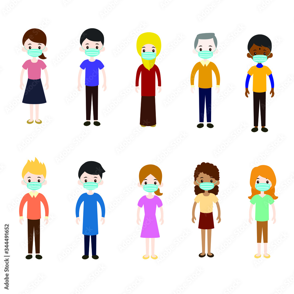 Social Distancing Concept People Flat Vector Corona Virus Transmission Precaution Social Distancing Concept People Flat Vector Corona Virus Transmission Precaution