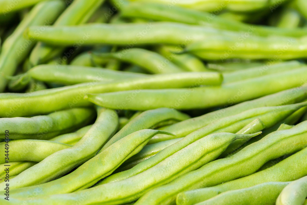 background of green fresh asparagus beans