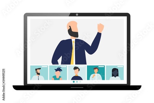 Conference video call, remote project management, quarantine, working from home