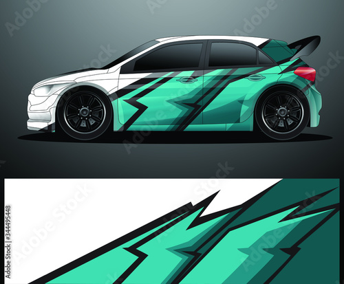 Rally car decal graphic wrap vector  abstract background