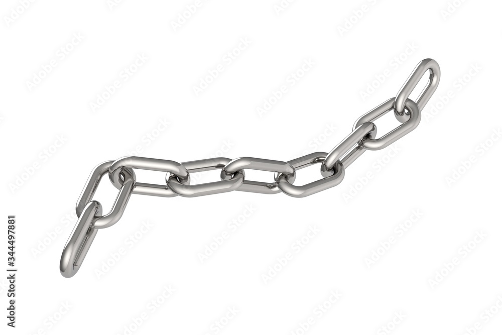 Silver chain isolated on white background. 3D Illustration. Silver chain isolated on white background. 3D Illustration.