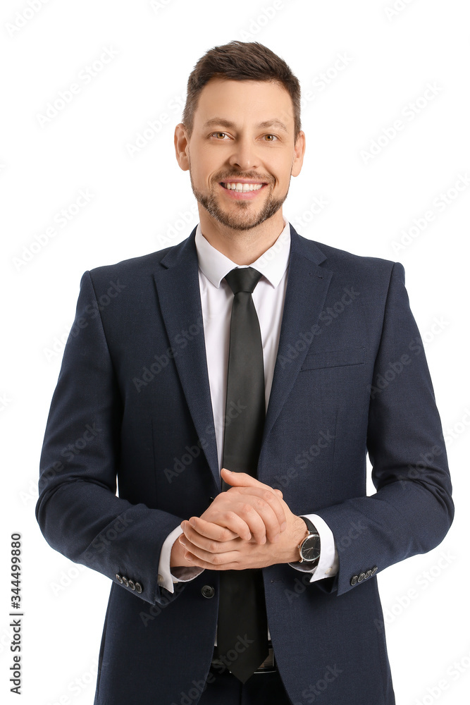 Portrait of handsome businessman on white background Portrait of handsome businessman on white background