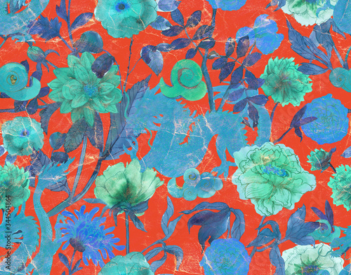 Photography vintage seamless asian traditional patterns