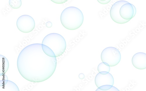 Light blue colored background with purple bubbles. Wallpaper, texture purple balloons. 3D illustration