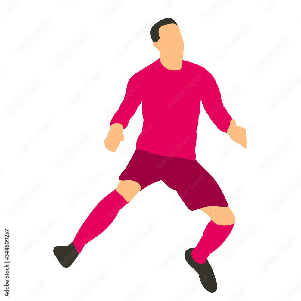 Fototapeta premium white background, soccer player man in flat style