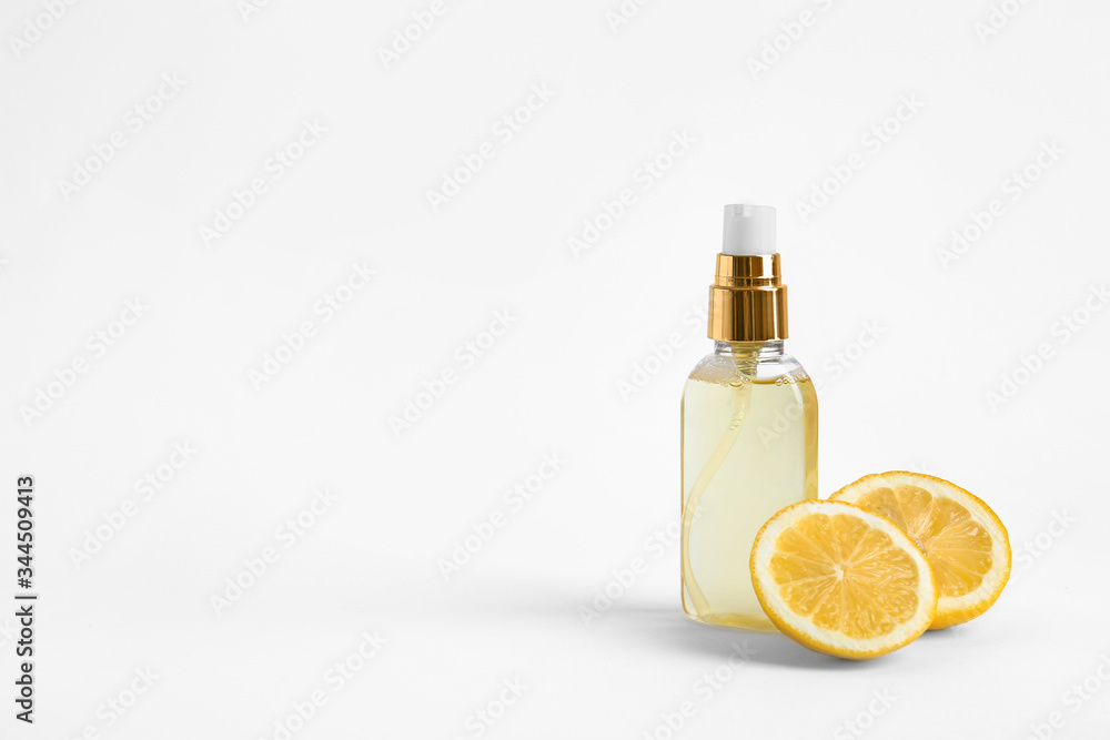 Bottle of natural cosmetics on white background Bottle of natural cosmetics on white background