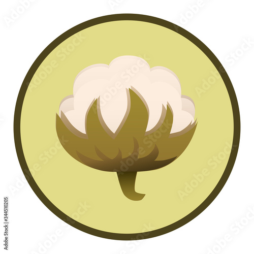 Natural cotton icon (soft cloth, cotton inflorescence)
