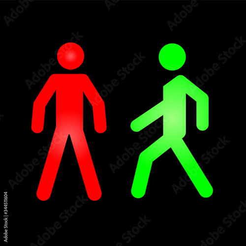Silhouette homme à l'arrêt et en marche