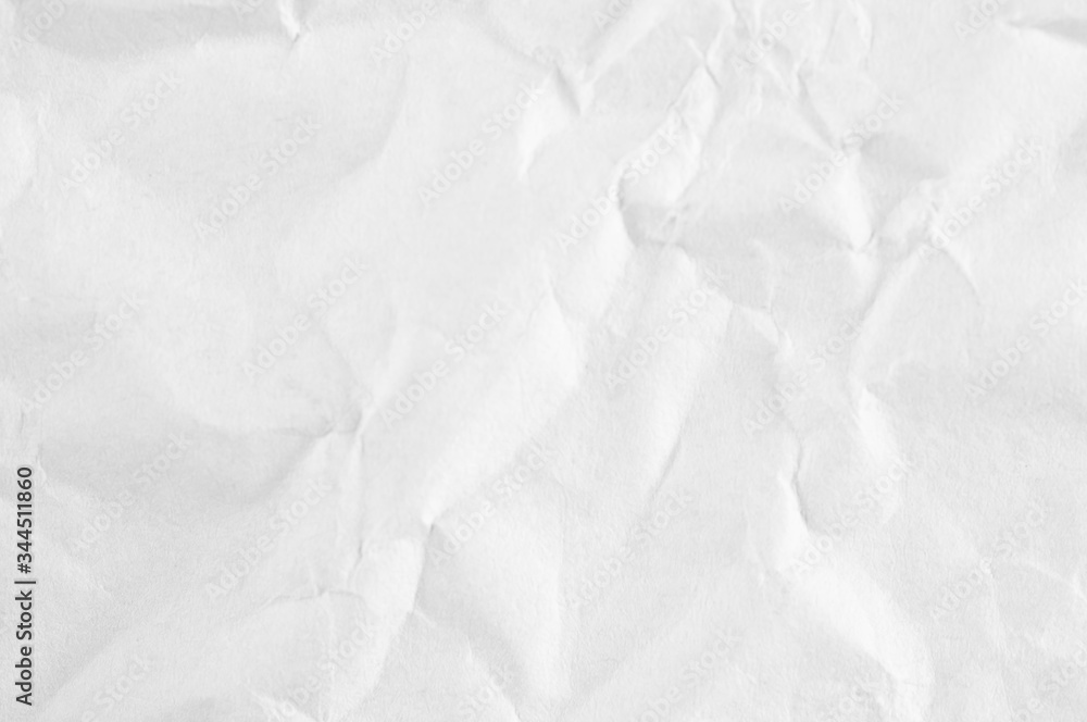 white crumpled paper texture background with blank space for design