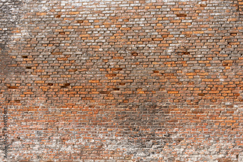 Background of a large red brick wall