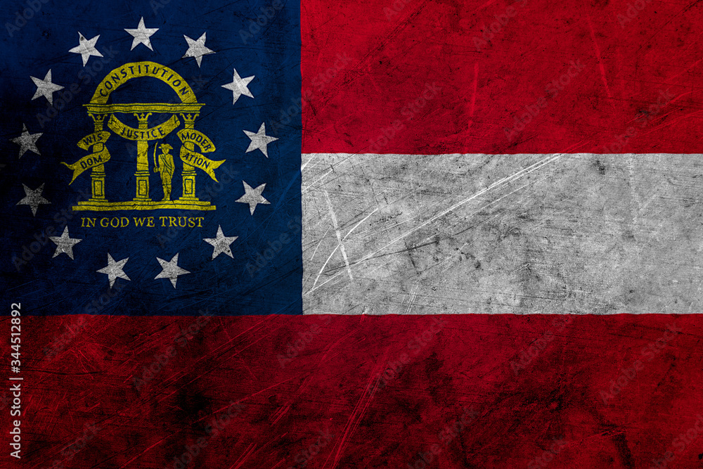 Flag of georgia, USA, on a grunge metal texture Flag of georgia, USA, on a grunge metal texture