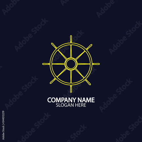 Ship and boat helm steering wheel  boat and maritime rudder icon  ship steering wheels - vector.
