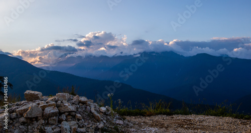  mountains clouds and flowers on a summer evening © Юля Стасик